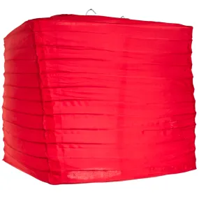 10" Red Shimmering Nylon Square Lantern