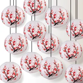 12 PACK | 14" Japanese Plum Tree Paper Lantern