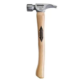 14 oz Titanium Smooth Face Hammer with 18 in. Curved Hickory Handle