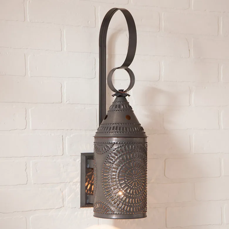 15-Inch Electrified Wall Lantern in Blackened Tin