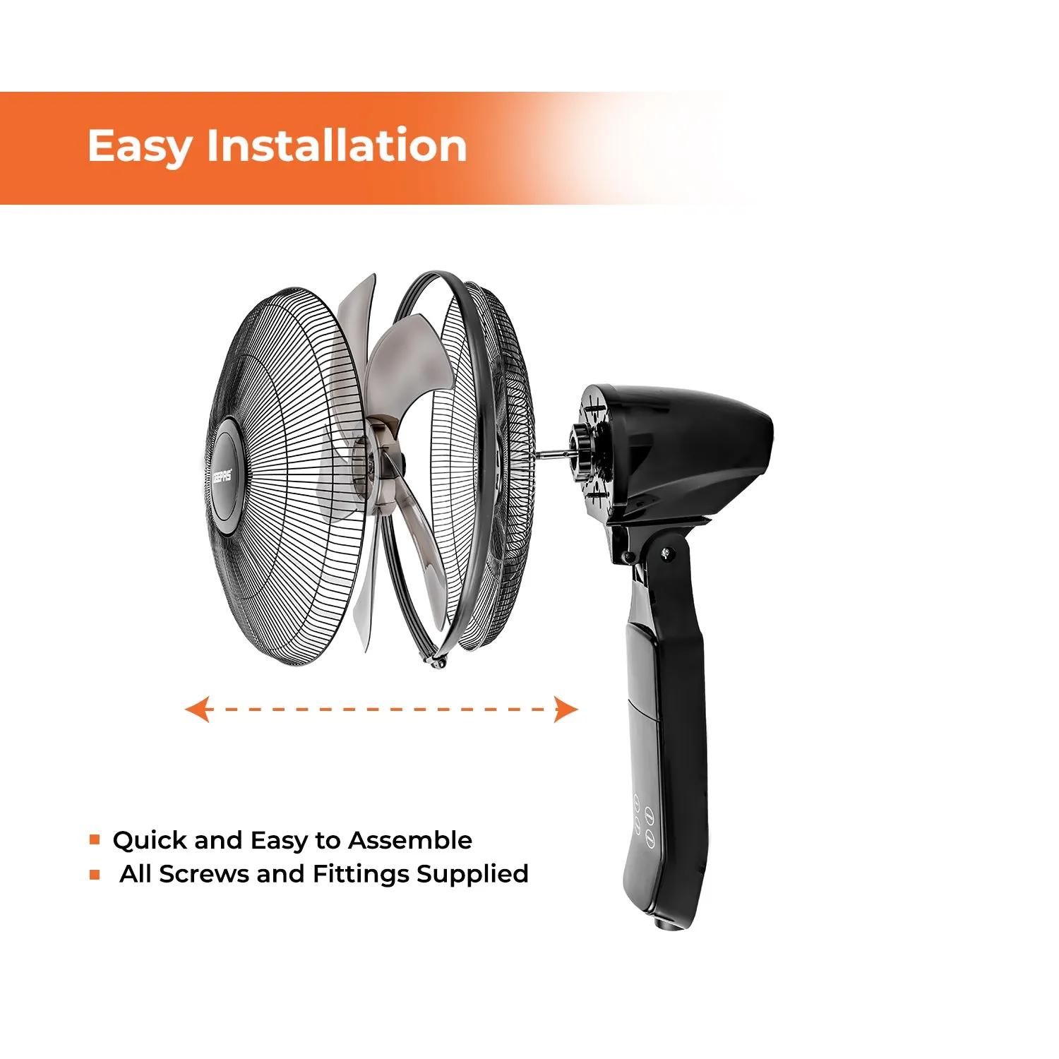 16" Portable Black Remote Controlled Pedestal Fan