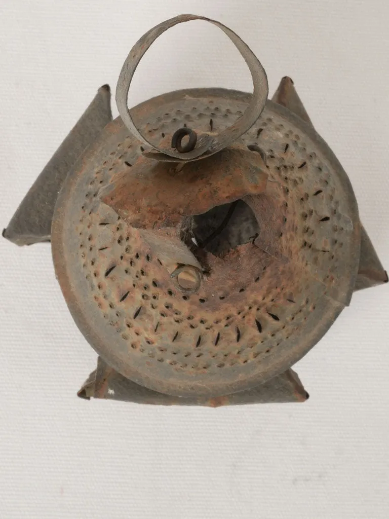 18th-century French tole miner's lamp - small