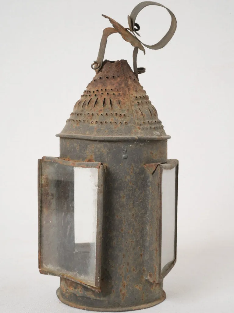 18th-century French tole miner's lamp - small