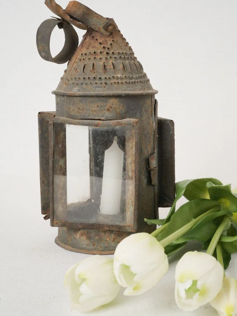 18th-century French tole miner's lamp - small