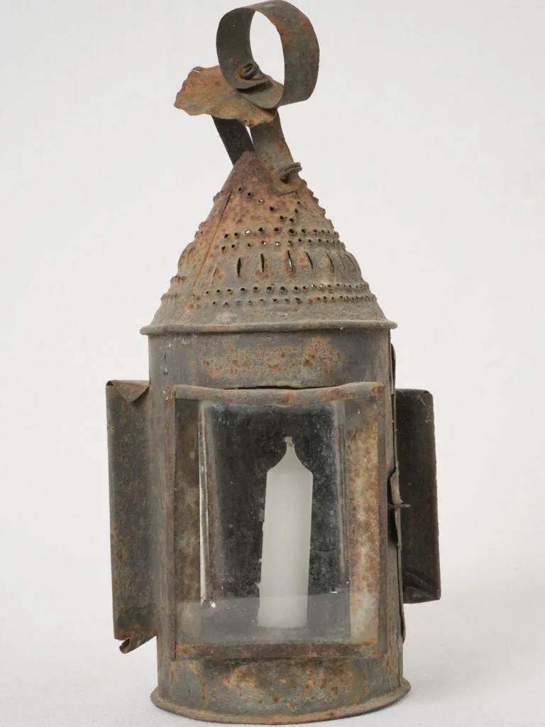 18th-century French tole miner's lamp - small