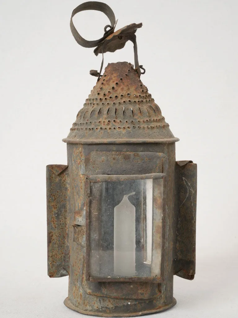 18th-century French tole miner's lamp - small