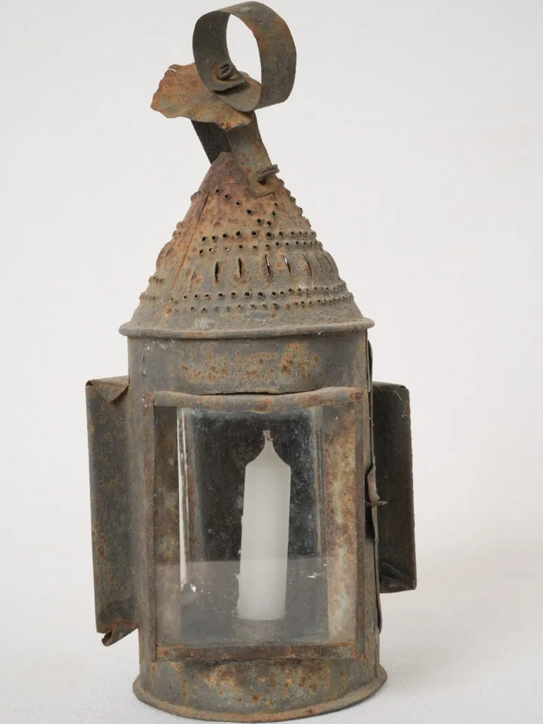 18th-century French tole miner's lamp - small