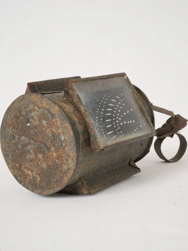 18th-century French tole miner's lamp - small