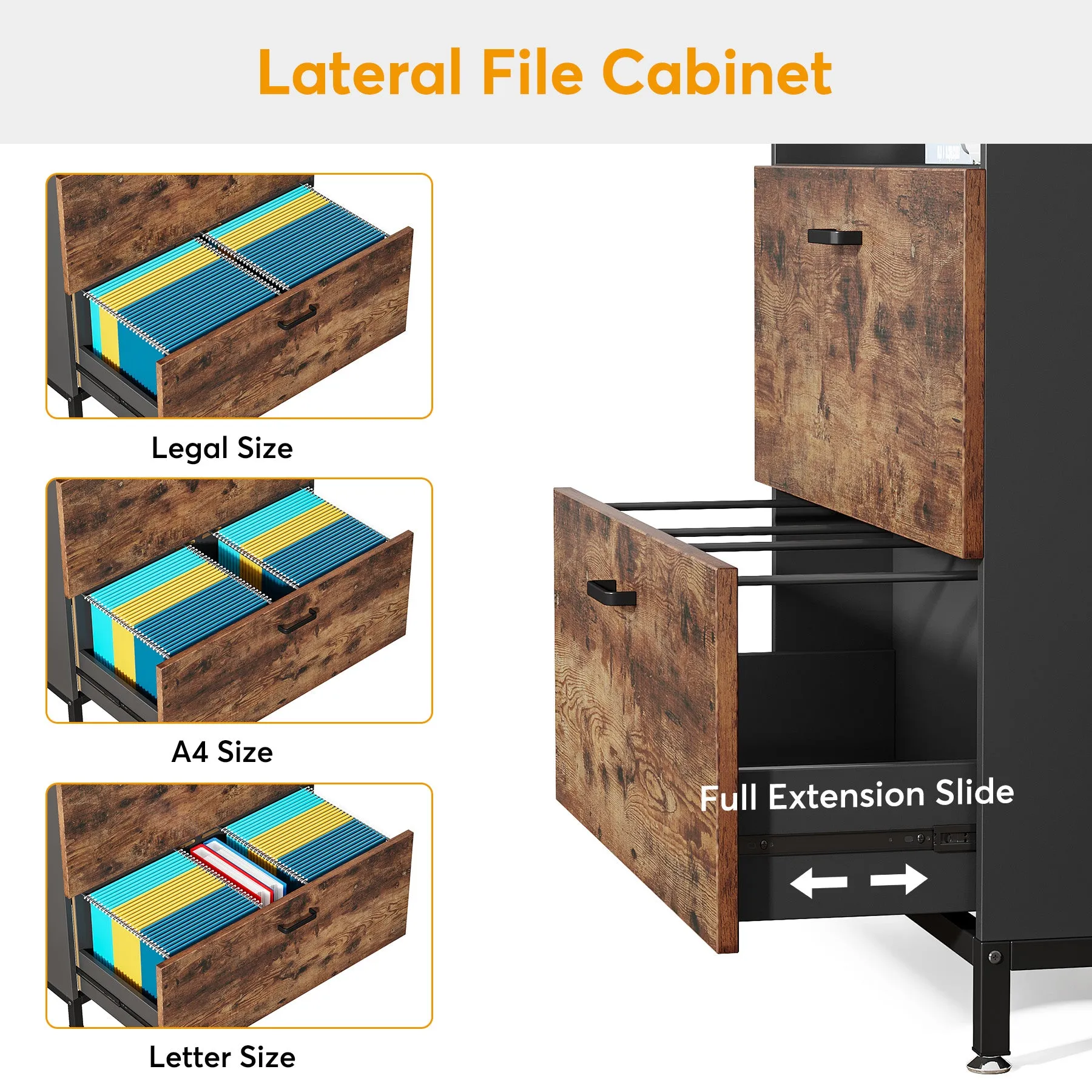 2-Drawer File Cabinet, Lateral Filing Organization Storage Cabinet