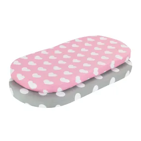 2 Pack Bassinet Sheets - Hearts/Polka Dots