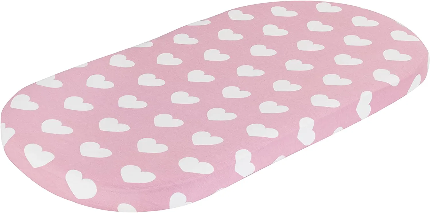 2 Pack Bassinet Sheets - Hearts/Polka Dots