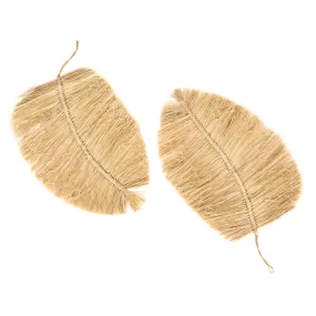 2 pc/set Boho Raffia Leaf Placemat