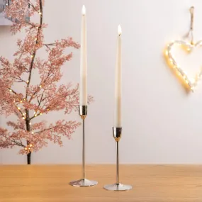 2 Piece Flicker Flame Tapered Candles