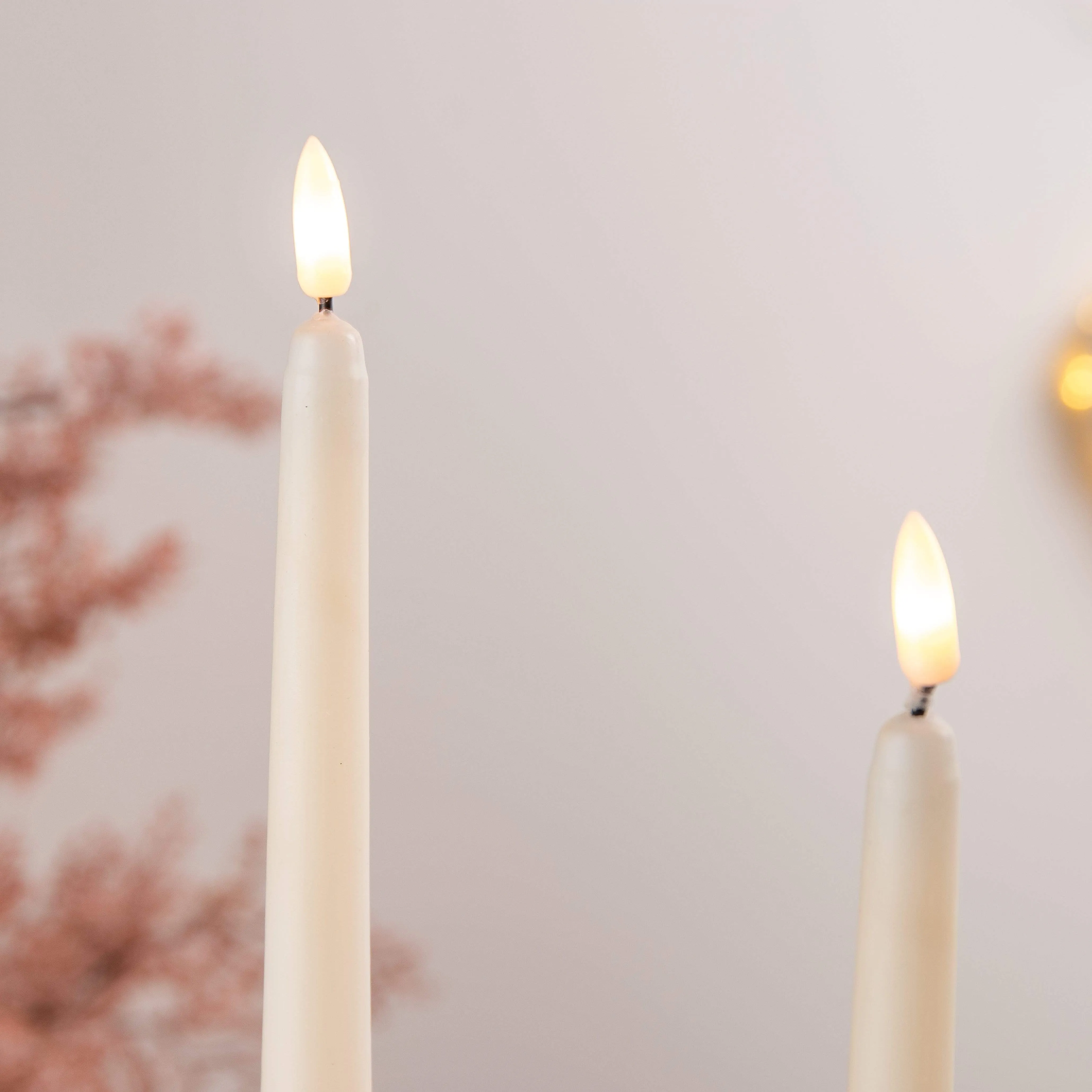 2 Piece Flicker Flame Tapered Candles