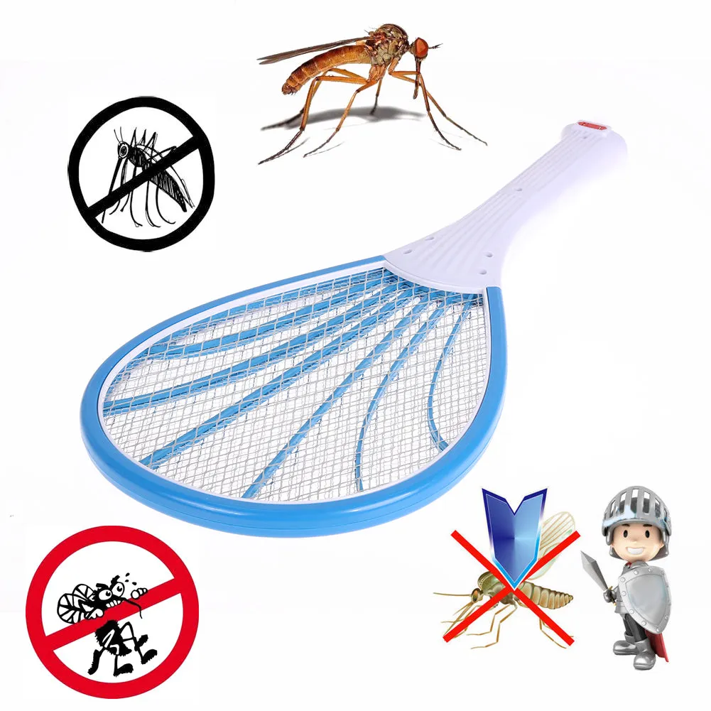 3 Layers Net Dry Cell Hand Racket Rechargeable LED Electric Swatter Electric Insect Pest Wasp Fly Mosquito Swatter Pest Control