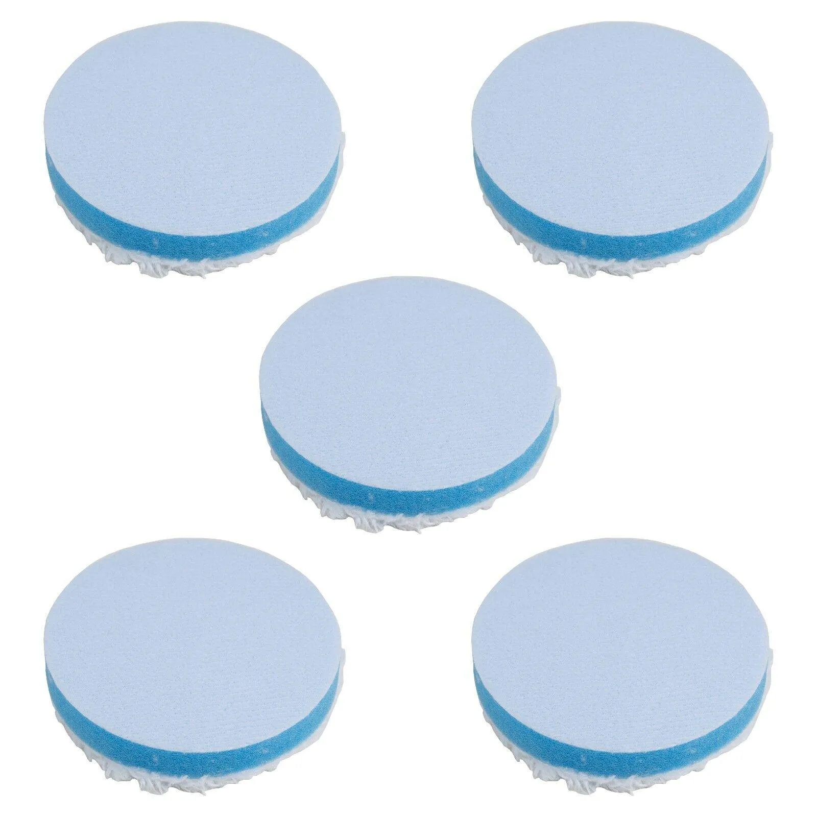 3" Microfiber Polishing Pad Blue Soft Density Foam (Pack of 5)