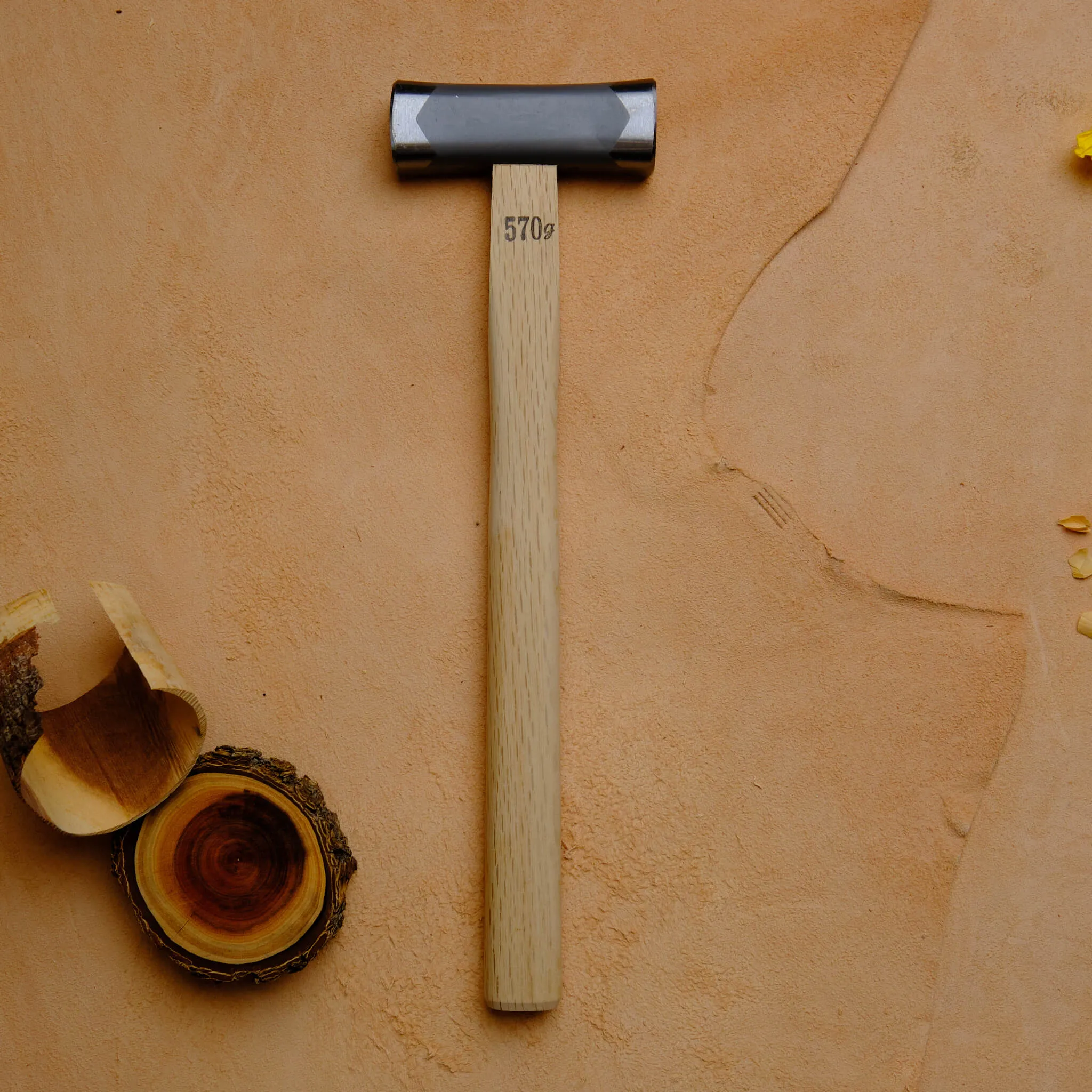 4-kaku Genno Hammer 570g with White Oak Handle