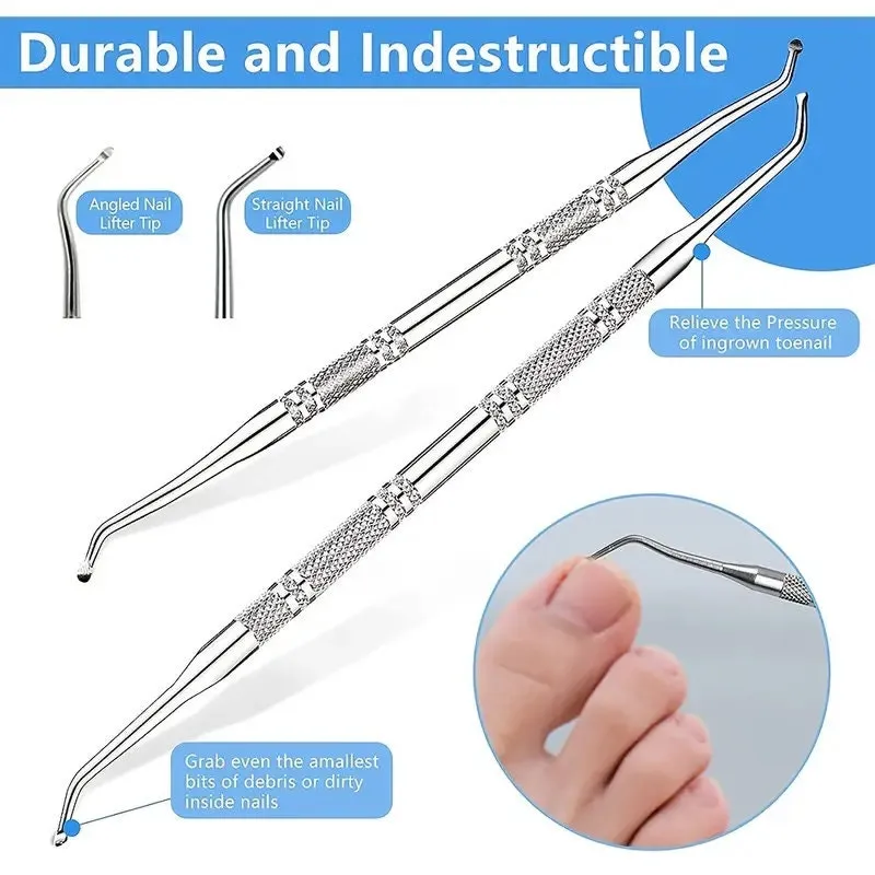 4 Pcs Stainless Steel Dual Head Cuticle Pusher | Nail Pusher Peeler Cuticle Remover Gel Nail Scraper Dead Skin Pusher Cuticle Removing Tools