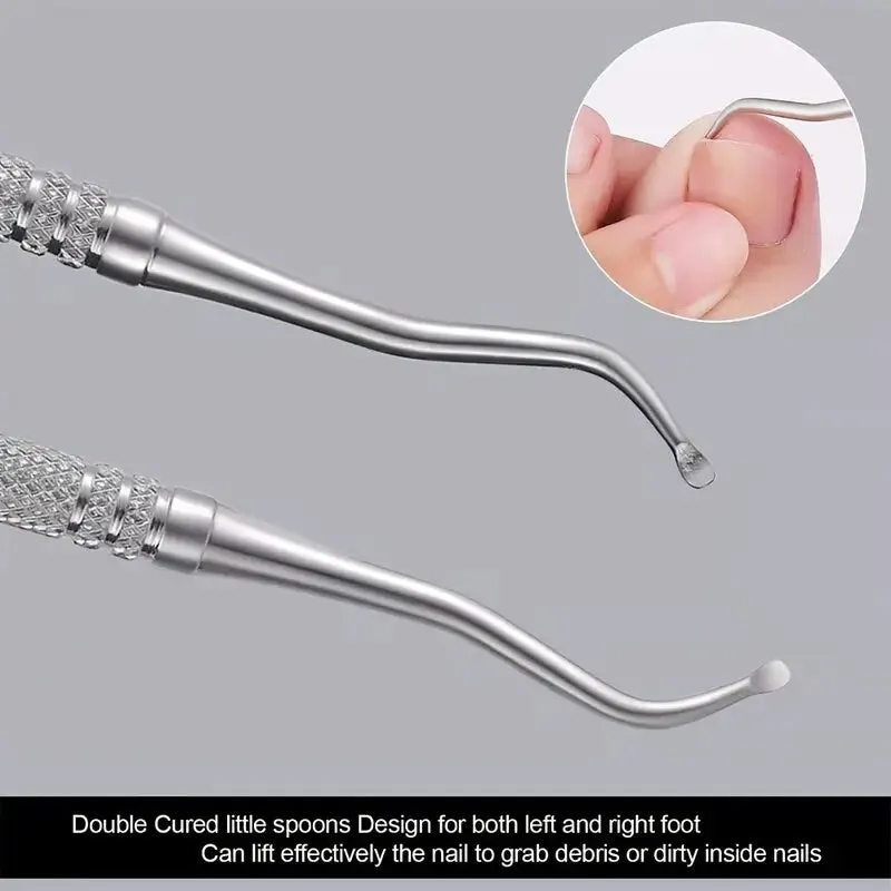 4 Pcs Stainless Steel Dual Head Cuticle Pusher | Nail Pusher Peeler Cuticle Remover Gel Nail Scraper Dead Skin Pusher Cuticle Removing Tools