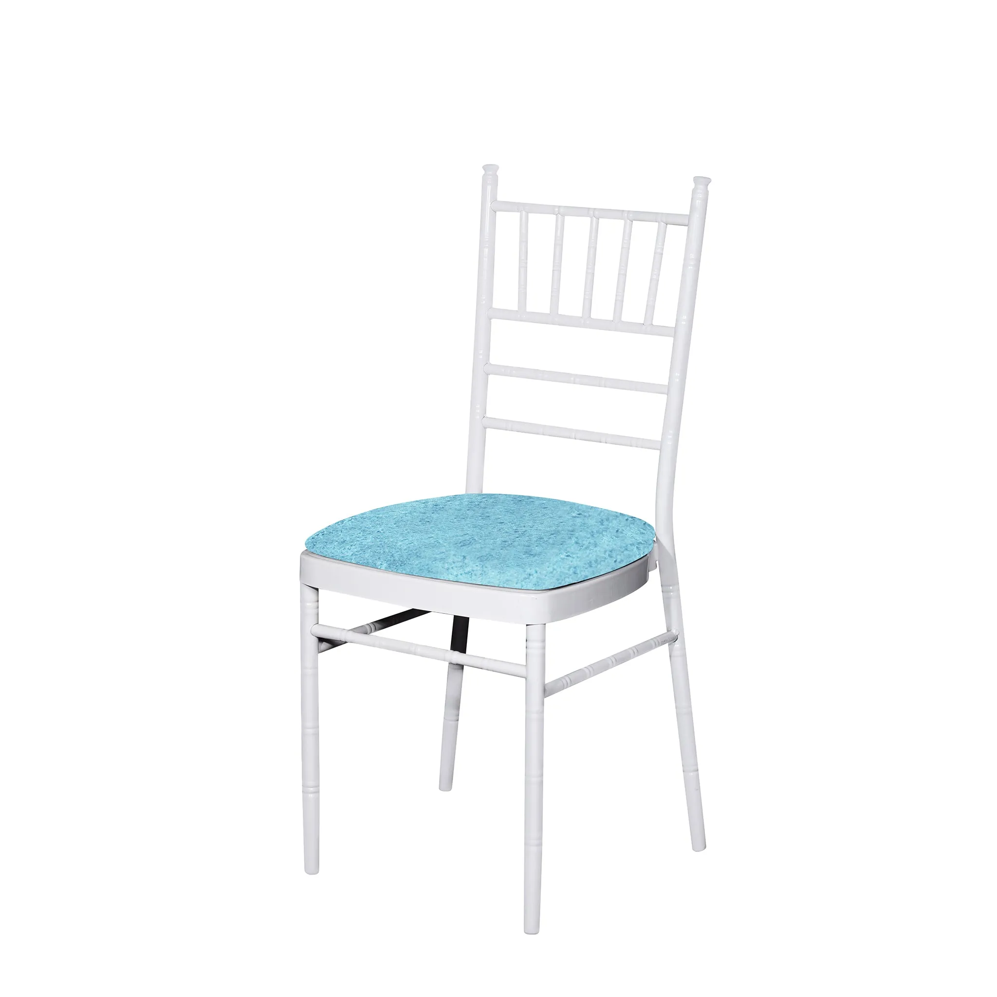 5 pcs/pk Velvet Spandex Chiavari Seat Pad Cover - Baby Blue