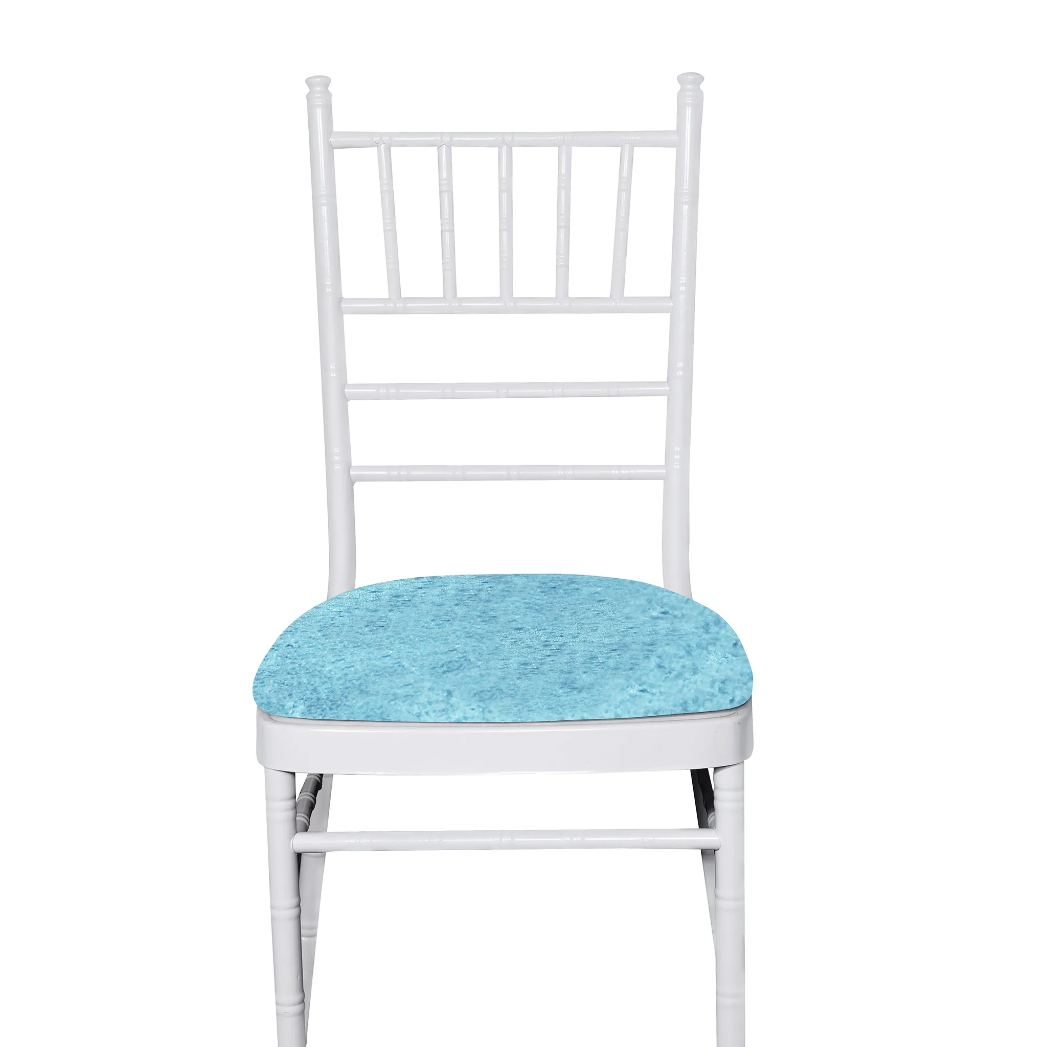 5 pcs/pk Velvet Spandex Chiavari Seat Pad Cover - Baby Blue