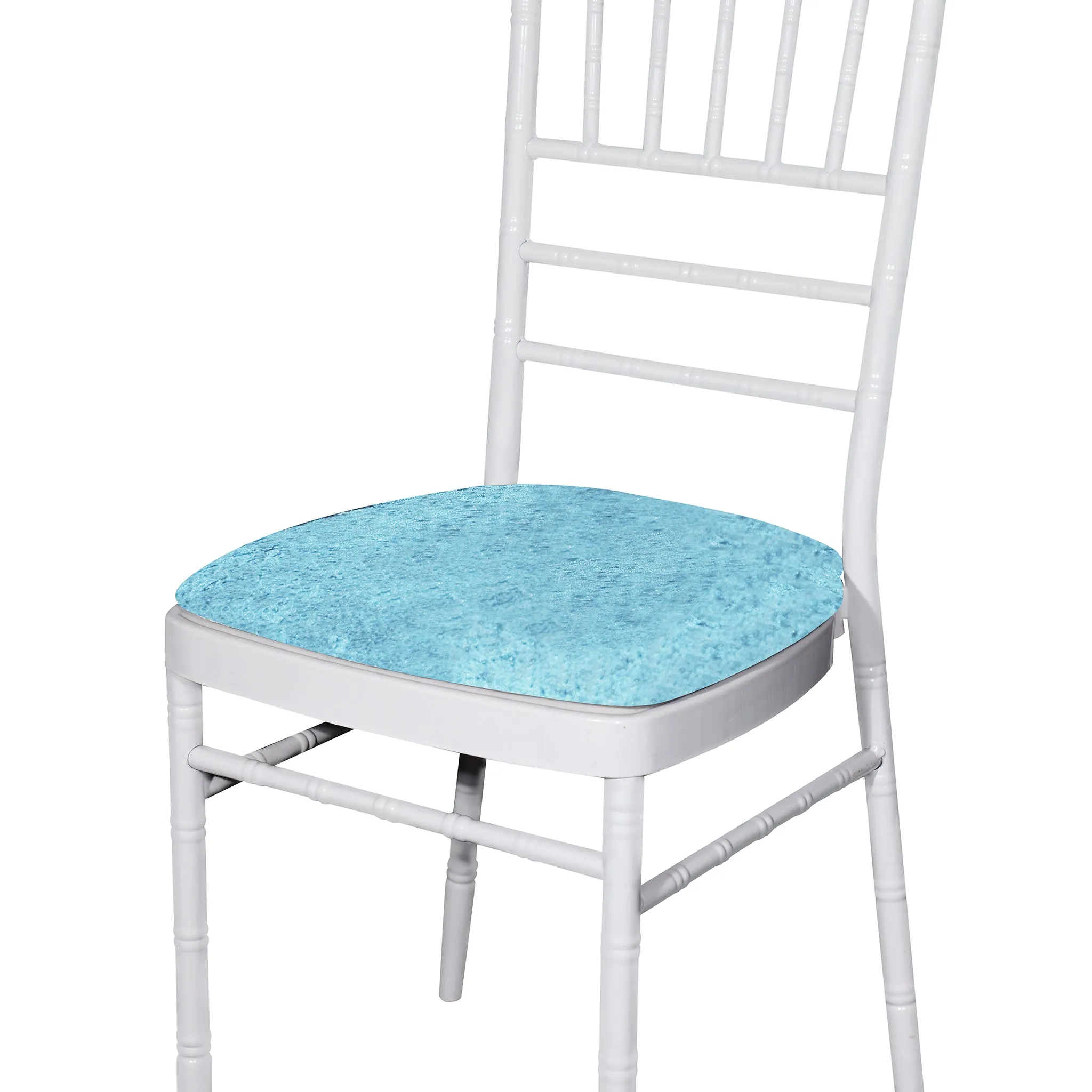 5 pcs/pk Velvet Spandex Chiavari Seat Pad Cover - Baby Blue