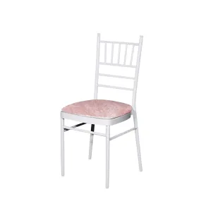 5 pcs/pk Velvet Spandex Chiavari Seat Pad Cover - Blush/Rose Gold