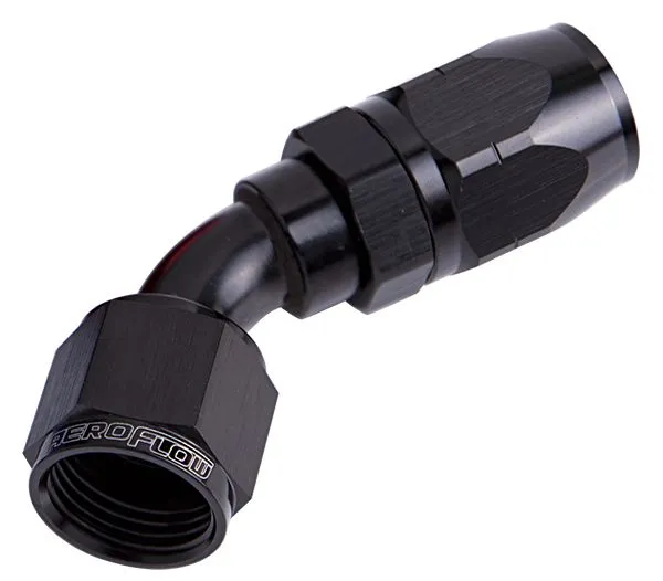 500 Series Cutter Swivel 45° Hose End -8AN AF502-08BLK