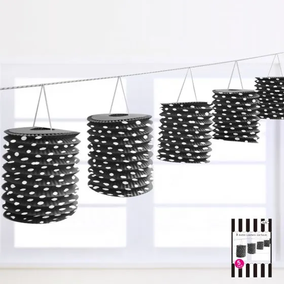 5pc Decorative Dotty Paper Lantern Garland