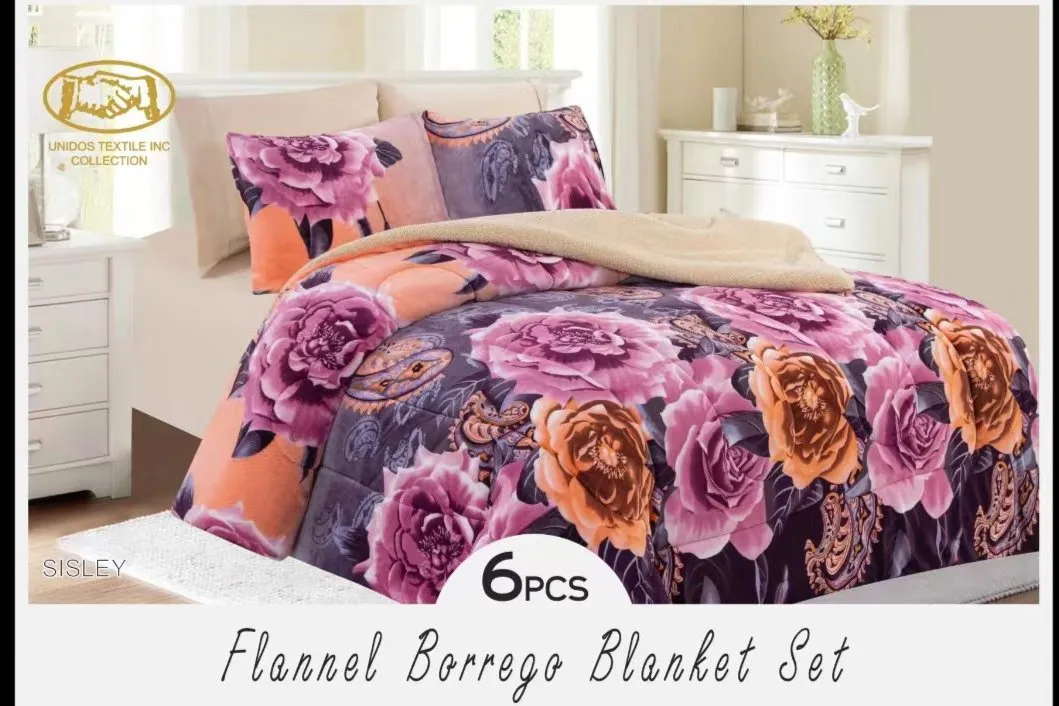 6pc Flannel Borrego Set ( King & Queen Size)