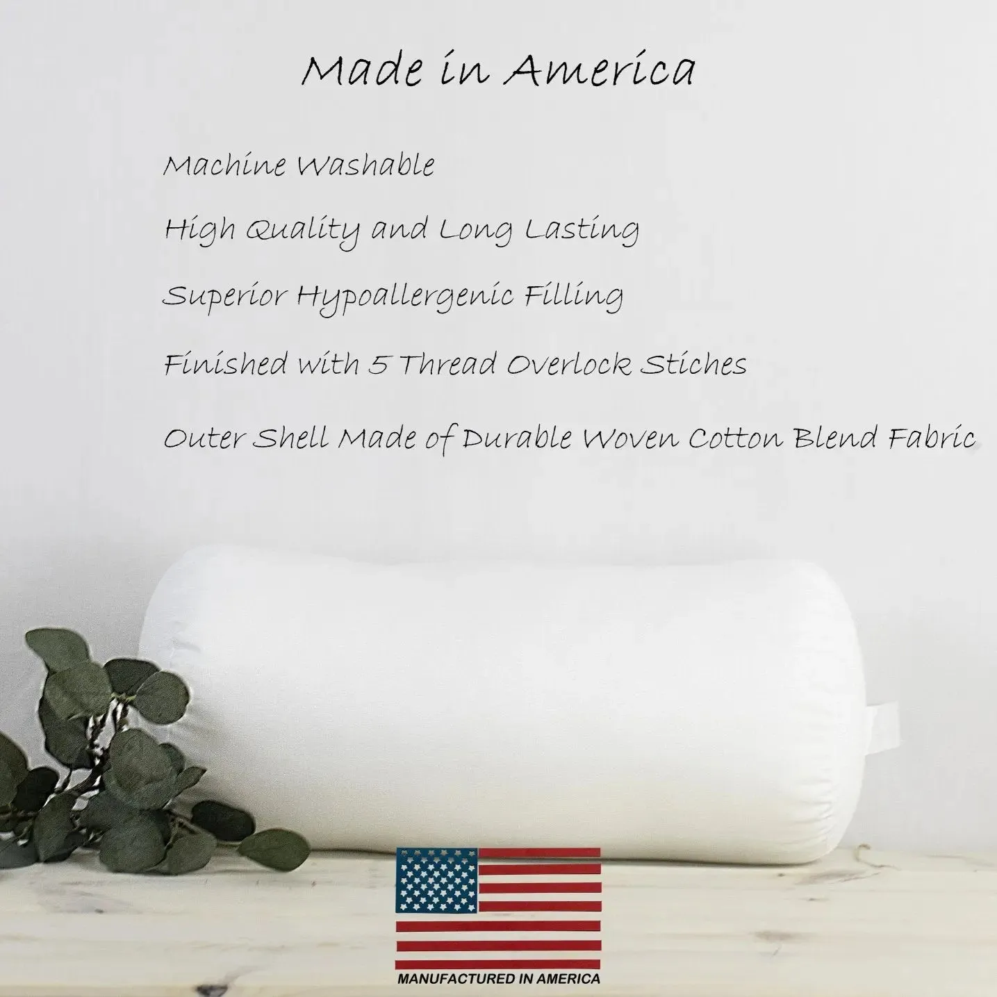 7x14 | Bolster Insert | Indoor Outdoor Hypoallergenic Polyester Fill | Quality Insert | Premium Insert