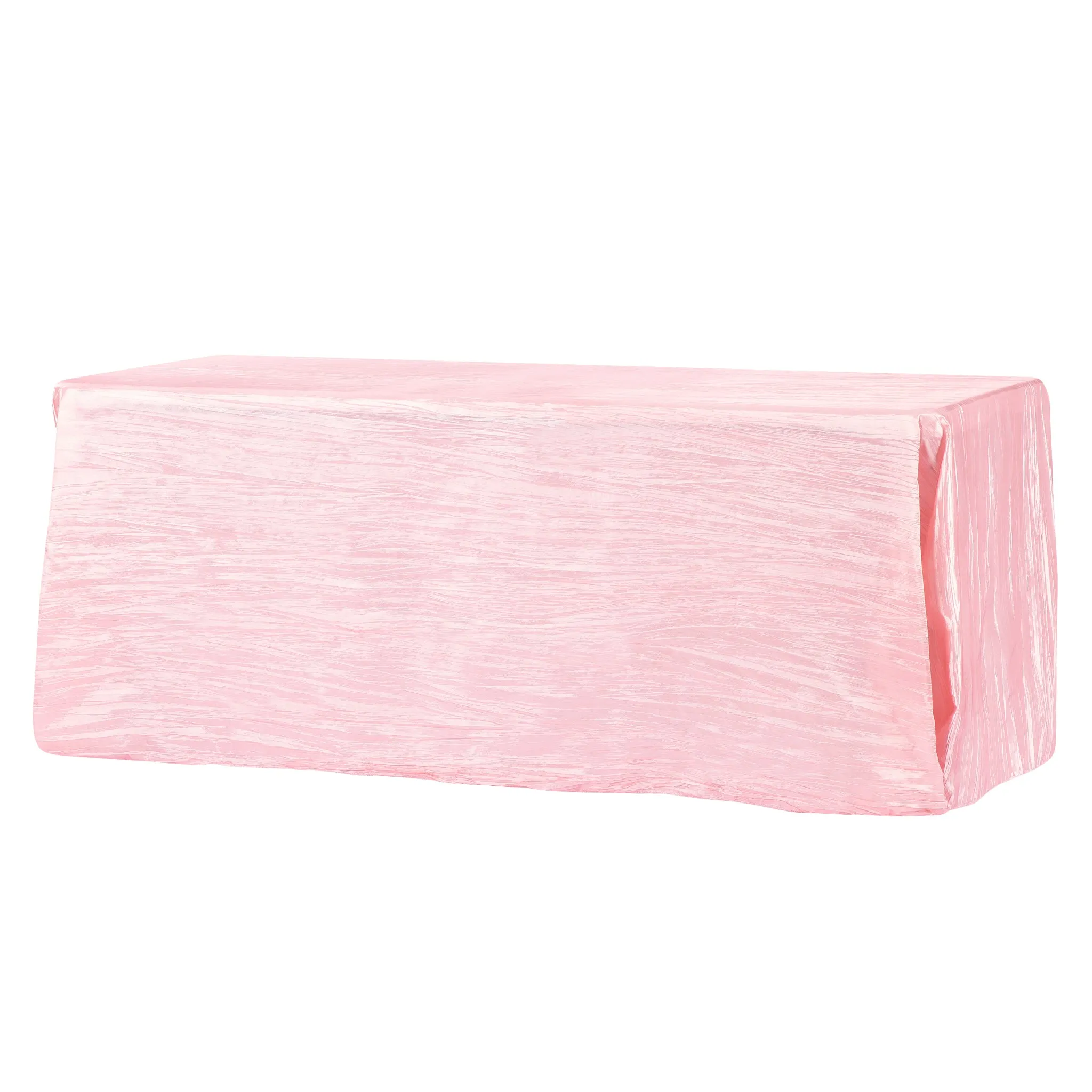 Accordion Crinkle Taffeta 90"x156" Rectangular Tablecloth - Pink