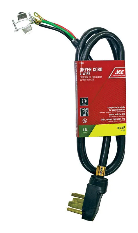 Ace 10/4 SRDT 6 ft. L Dryer Cord 4 Wire