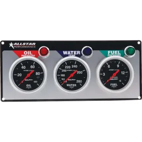 Allstar Performance Auto Meter Sport-Comp 3 Gauge Panel - OP/WT/FP