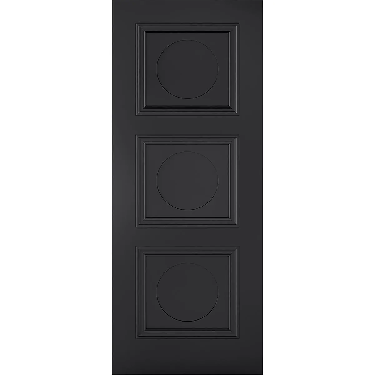 Antwerp 3 Panel Black Primed Evokit Pocket Fire Door - 1/2 Hour Fire Rated