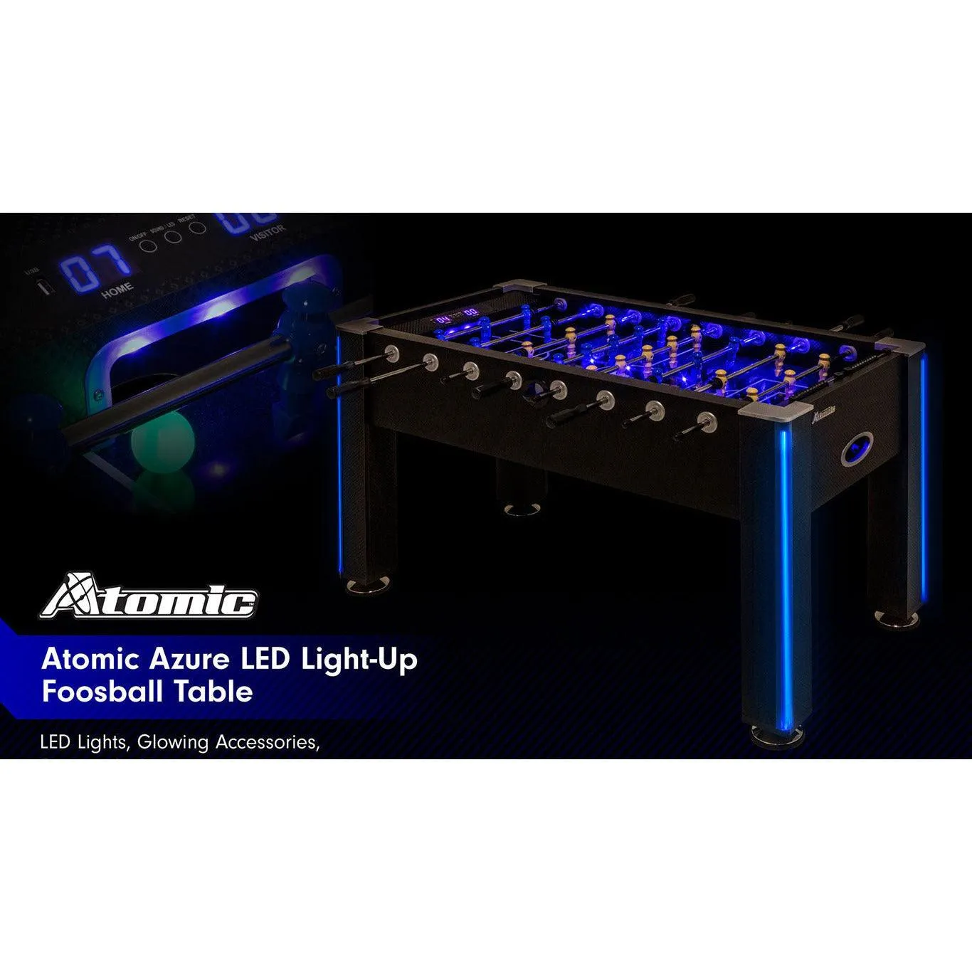 Atomic Azure LED Foosball Table