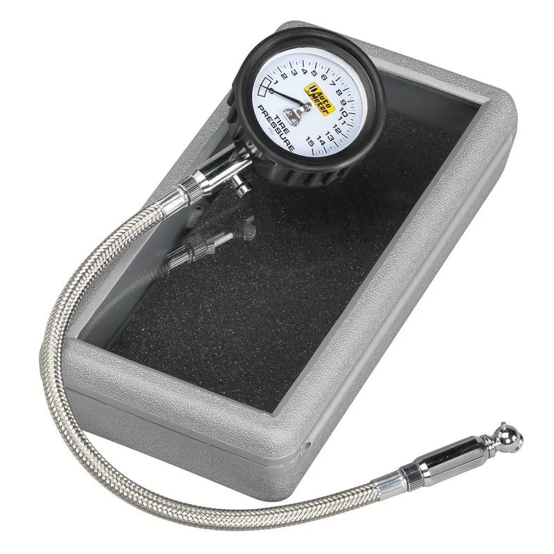 Auto Meter Tire Pressure Gauge 0-15 psi Analog w/Bleed Valve