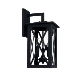 Avondale Coastal Outdoor Wall Lantern - 19" - Black