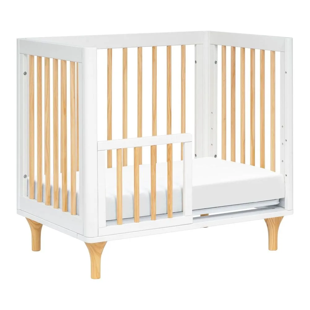 Babyletto Lolly 4-in-1 Convertible Mini Crib with Toddler Rails - White/Natural