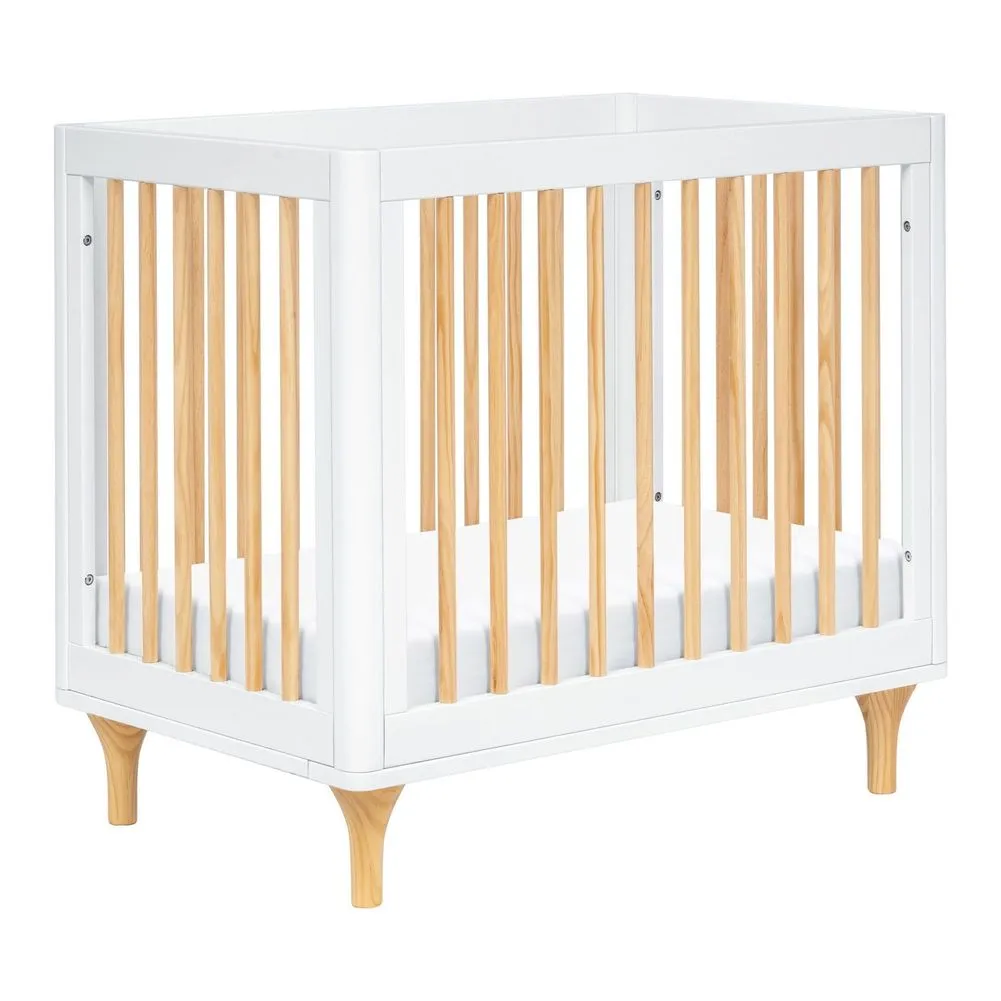 Babyletto Lolly 4-in-1 Convertible Mini Crib with Toddler Rails - White/Natural