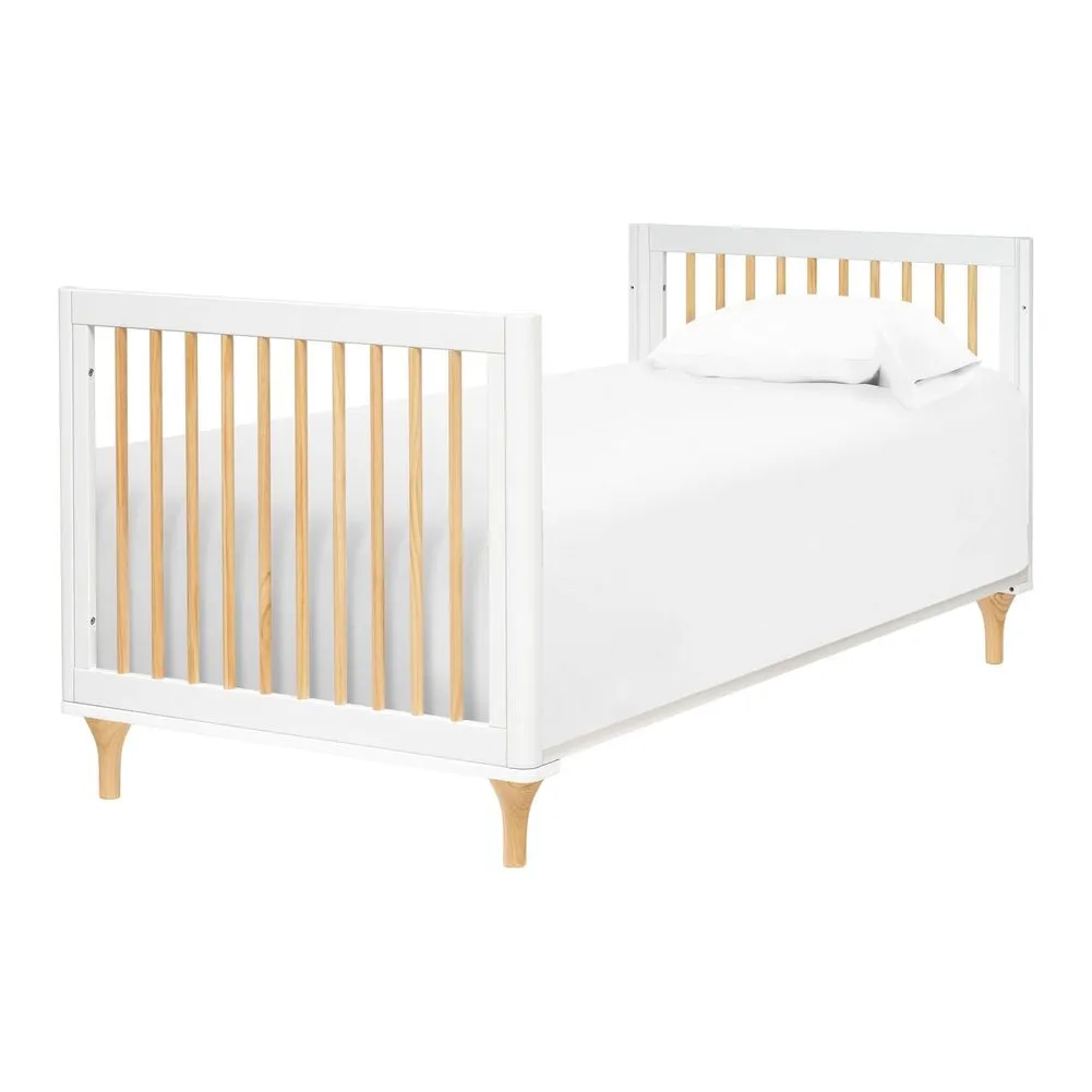 Babyletto Lolly 4-in-1 Convertible Mini Crib with Toddler Rails - White/Natural