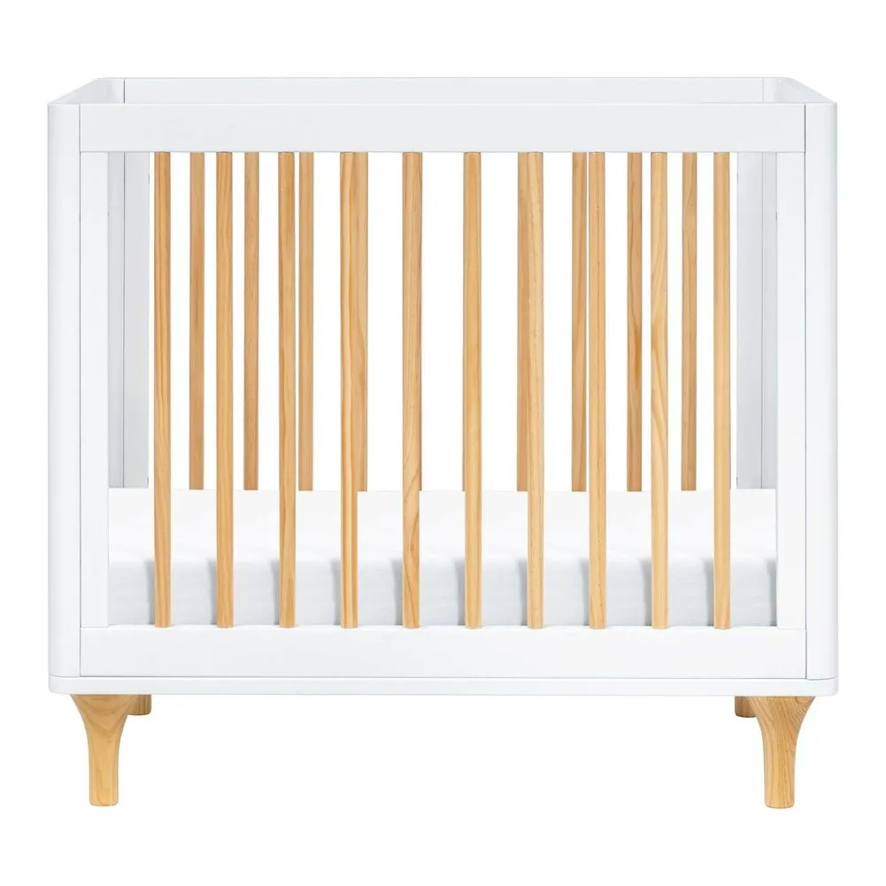 Babyletto Lolly 4-in-1 Convertible Mini Crib with Toddler Rails - White/Natural