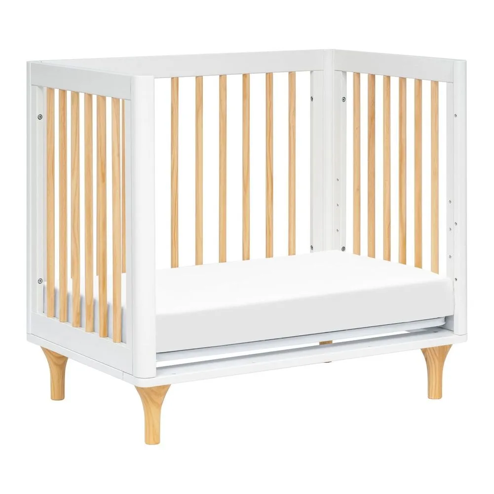 Babyletto Lolly 4-in-1 Convertible Mini Crib with Toddler Rails - White/Natural