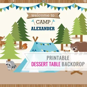 Backyard Camping Party Backdrop for a Boy | Camping Party Background