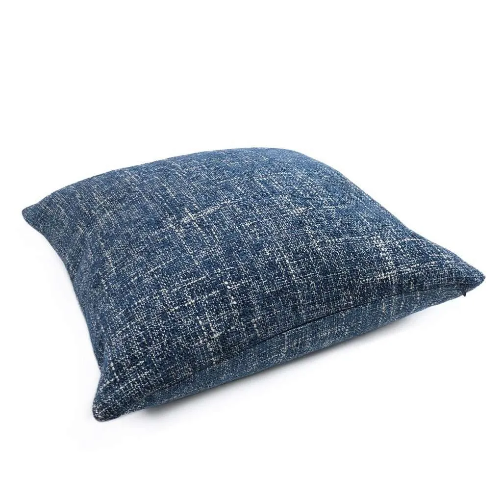 Bailey Ocean Blue Tweed Textured Pillow Cover