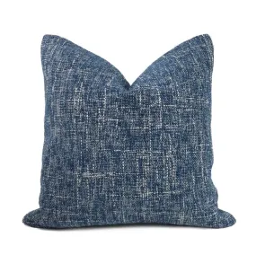 Bailey Ocean Blue Tweed Textured Pillow Cover