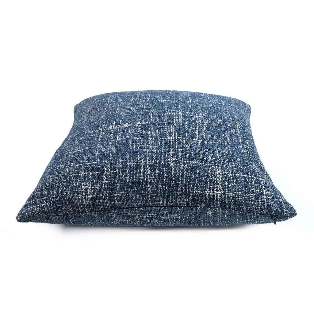 Bailey Ocean Blue Tweed Textured Pillow Cover