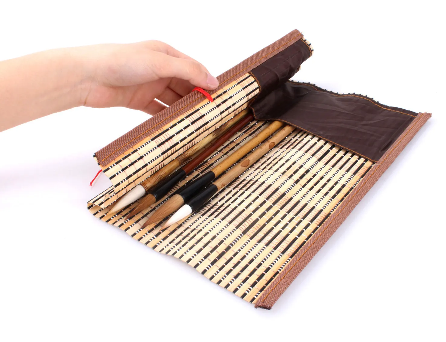 BAMBOO BRUSH WRAP WITH POCKET