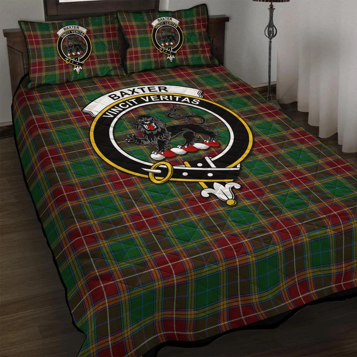 Baxter Tartan Quilt Bed Set with Family Crest