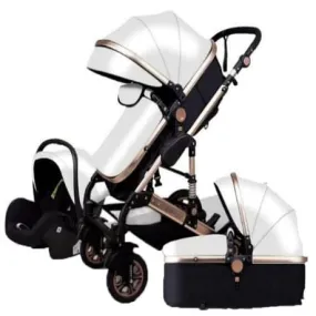 Belecoo Luxury Baby Stroller Travel System - White